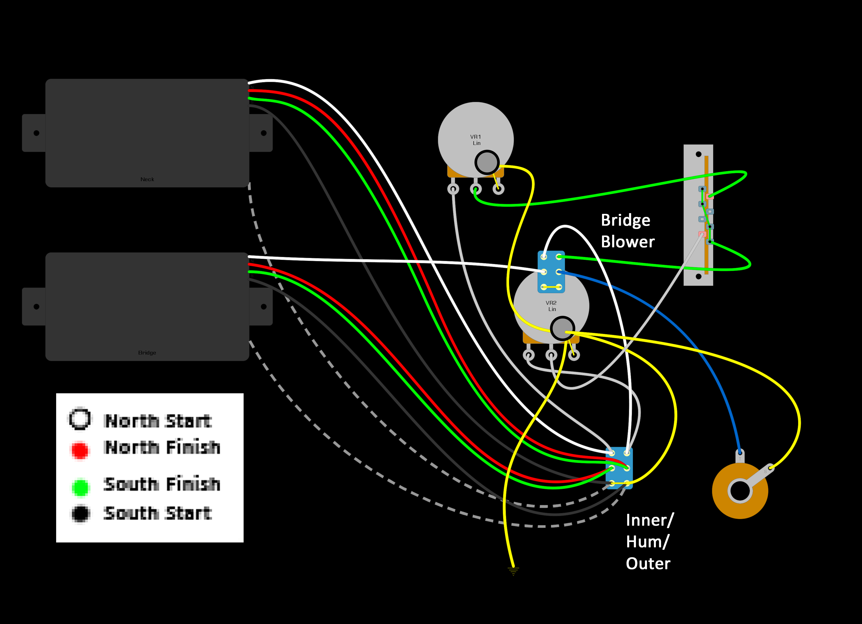 Janky wiring job, probably botched my diagram | SevenString.org